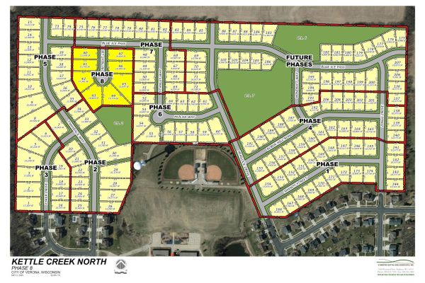 Kettle Creek North lots for sale for single family homes in Verona, Wisconsin.